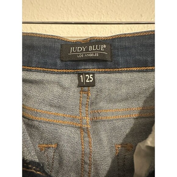 Judy Blue Women's Skinny Fit Jeans Size 1/25 Dark Wash Denim Stretch Raw Hem - Picture 6 of 15
